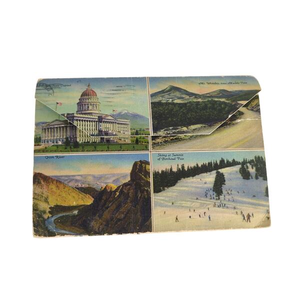 Victory Highway US 40 1930s Fold-Out Linen Postcards Transcontinental Mountains - Picture 2 of 10